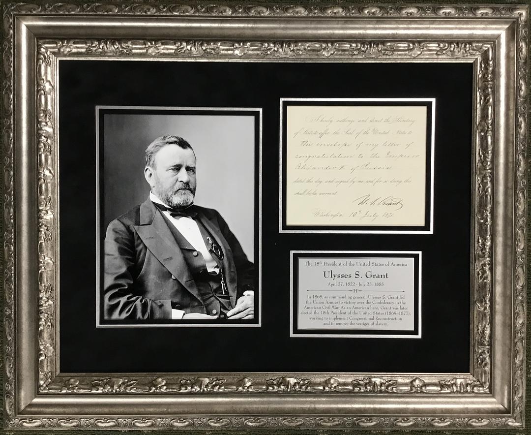 President Ulysses S Grant Signed Letter - Congratulating Emperor Alexander II of Russia