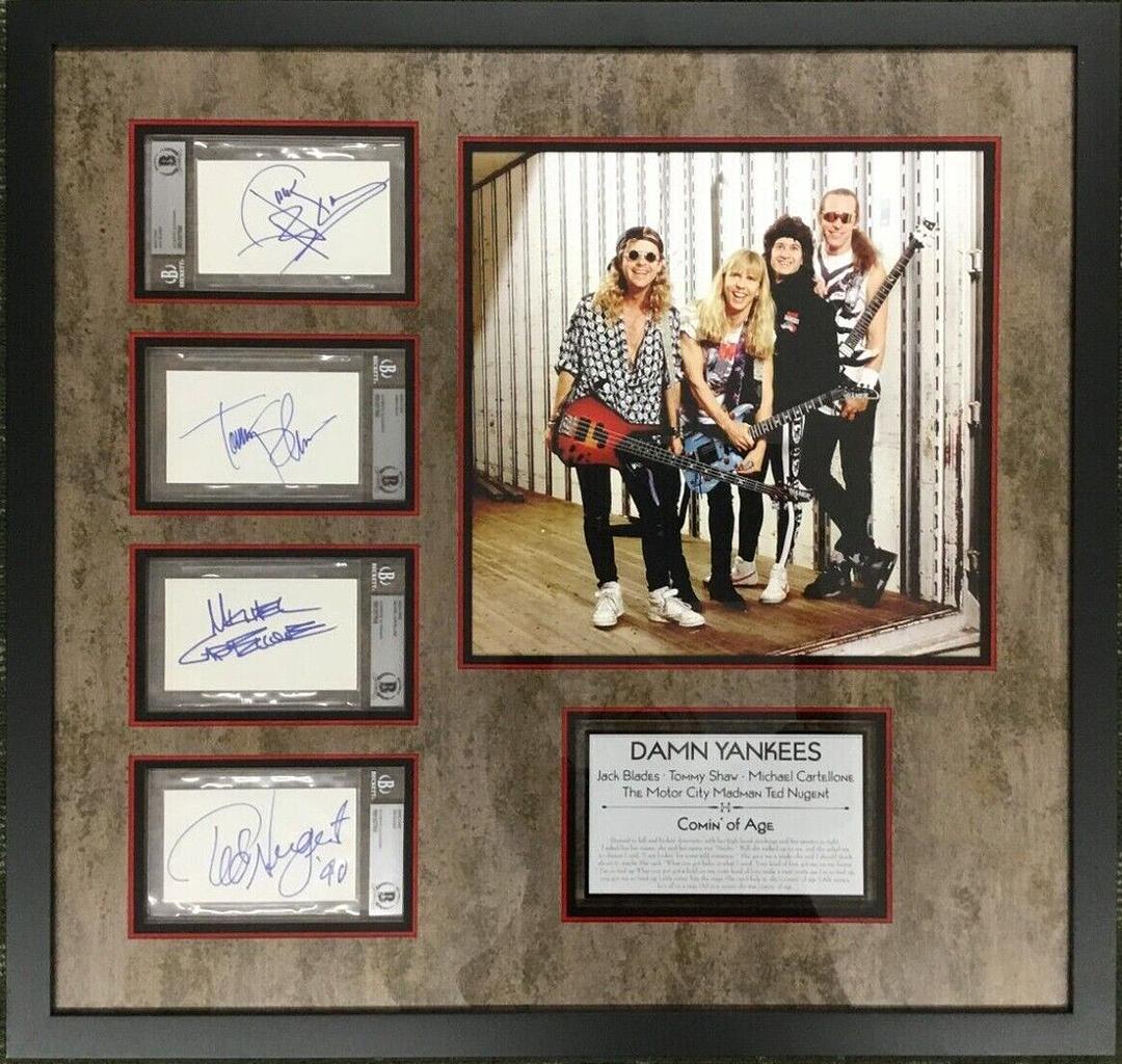 Damn Yankees Coming Of Age Band Signed Slabbed Cards