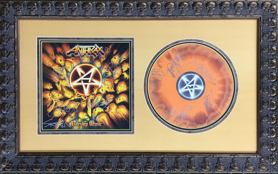 ANTHRAX Band Signed x2 Album Cover and Record Worship Music