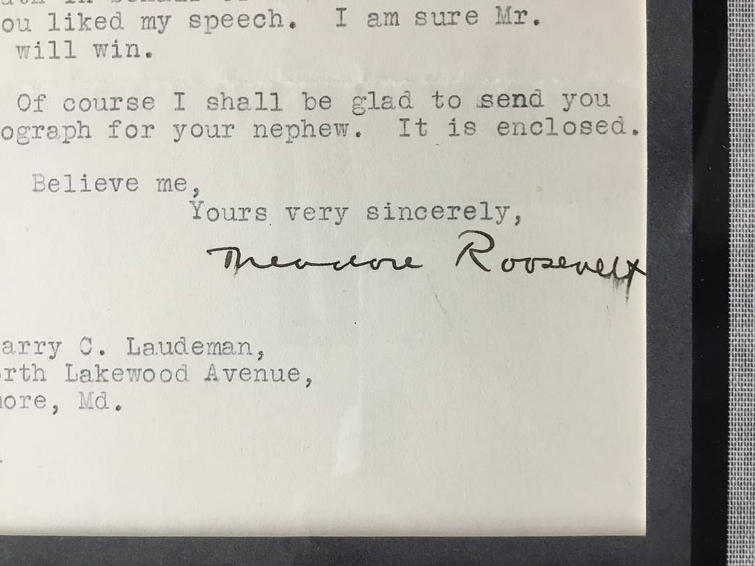 Theodore Roosevelt Jr. Signed Letter on Oyster Bay Letterhead