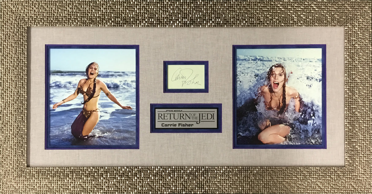 Carrie Fisher Star Wars ROTJ Signed Custom Framed Photo Display Beckett