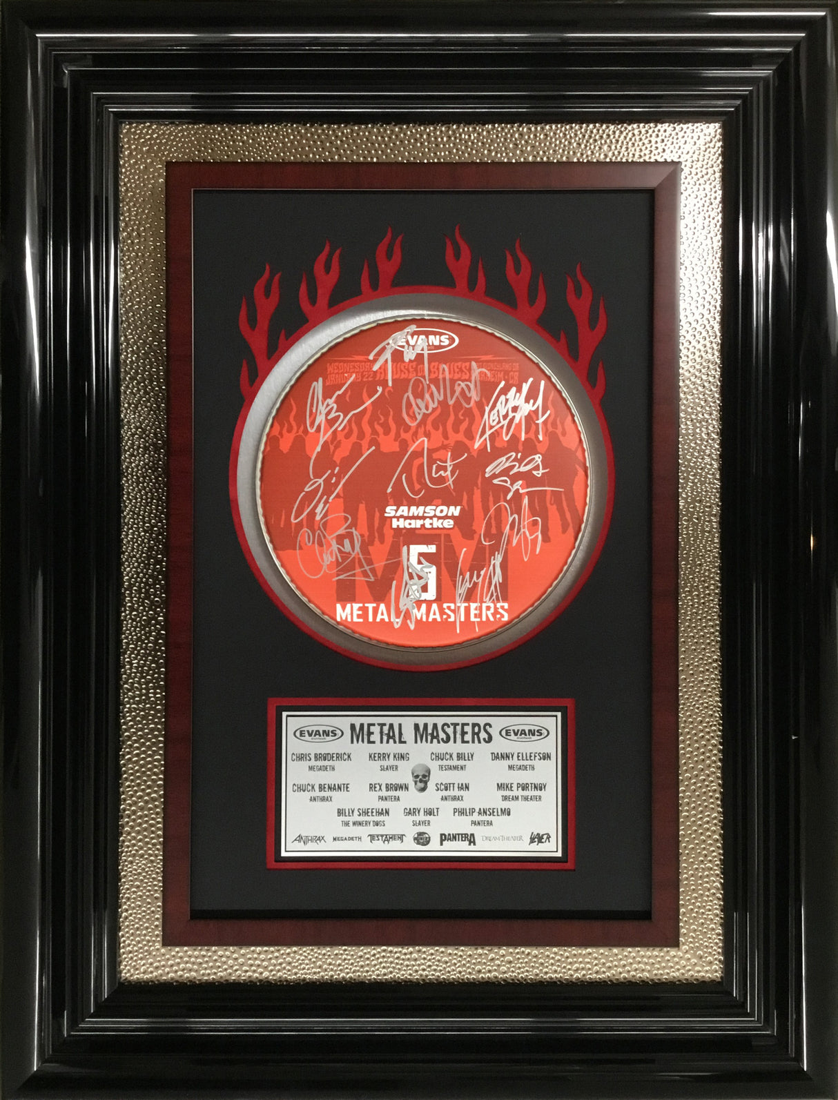 Metal Masters Multi-Signed Drumhead Neil Portnoy + 10 More