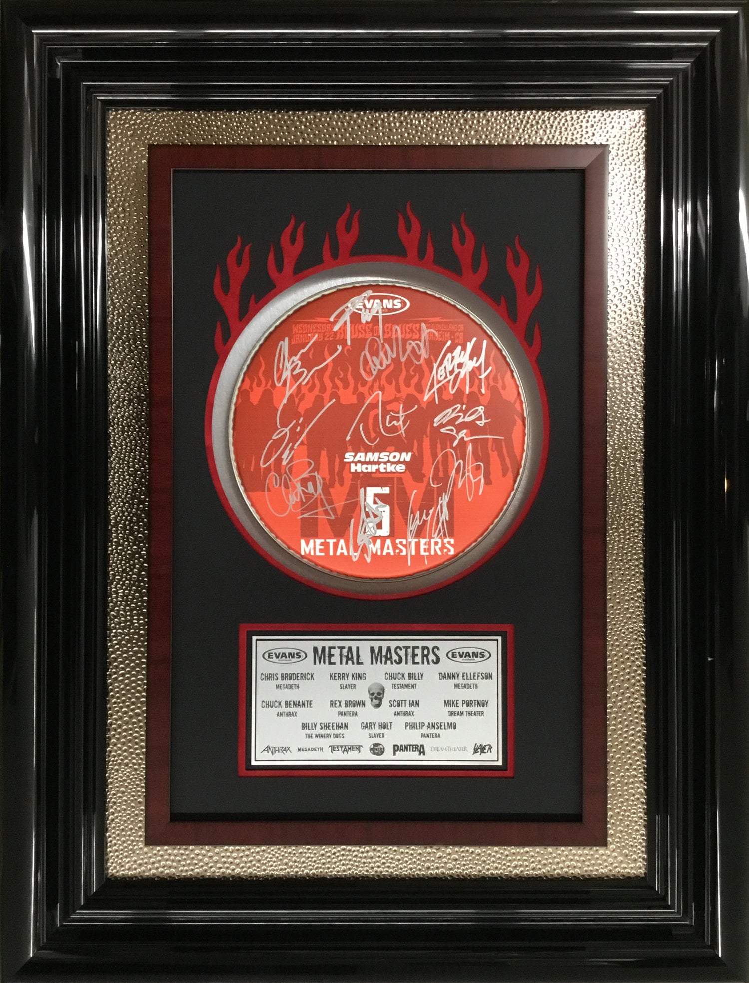 Metal Masters Multi-Signed Drumhead Neil Portnoy + 10 More