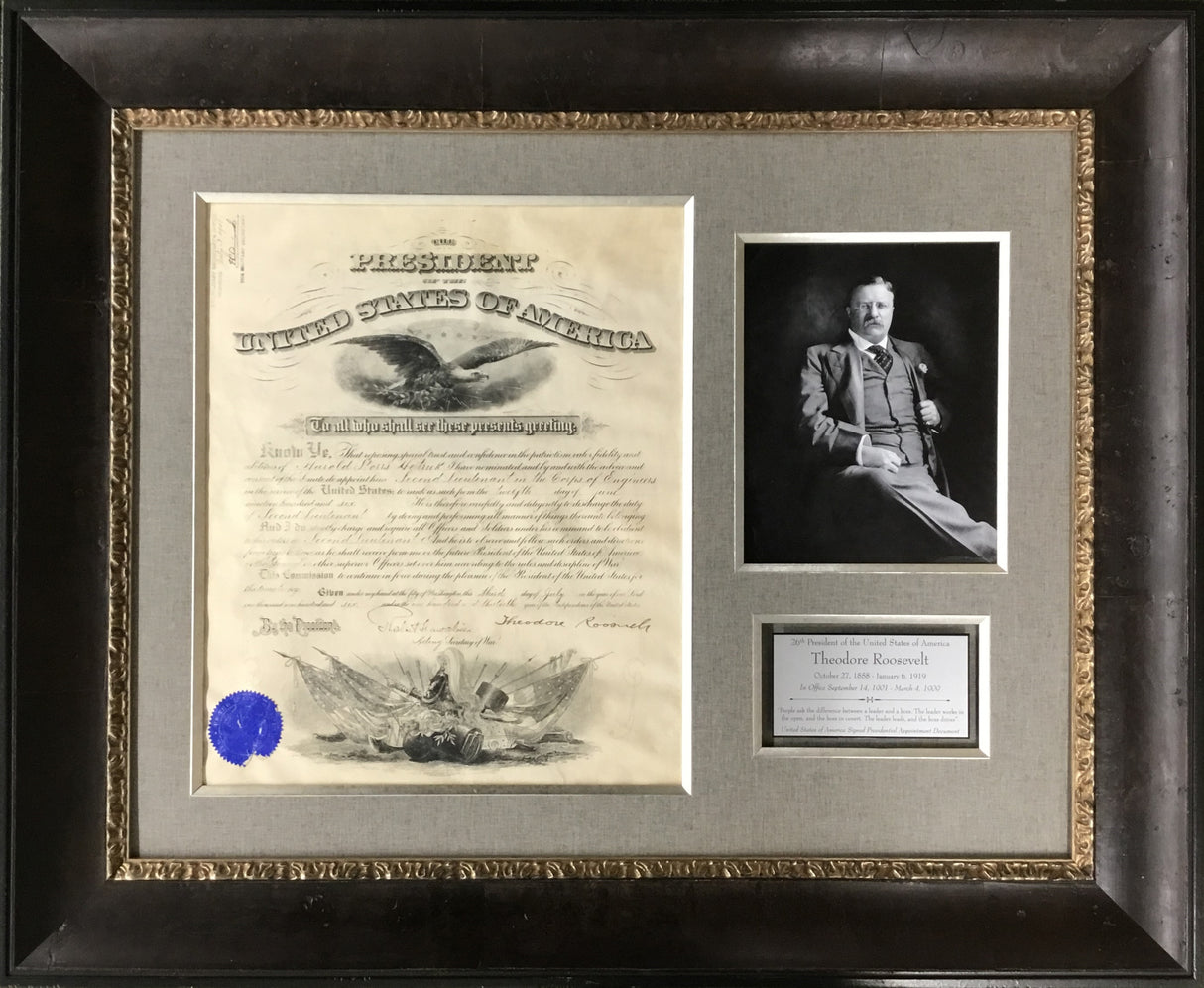 President Theodore Roosevelt Signed Appointment Document