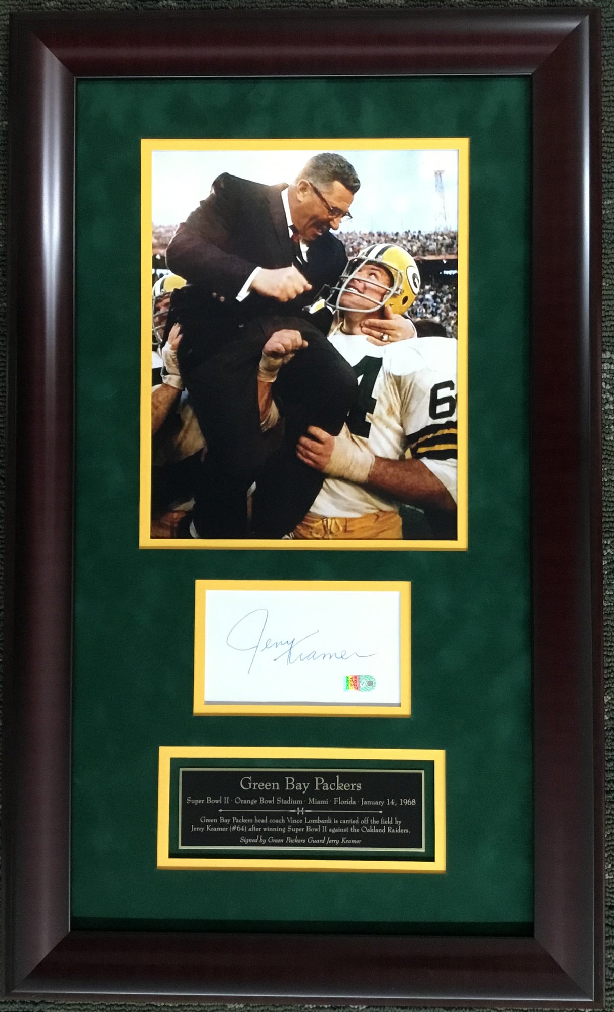 Jerry Kramer-Green Bay Packers signed cut