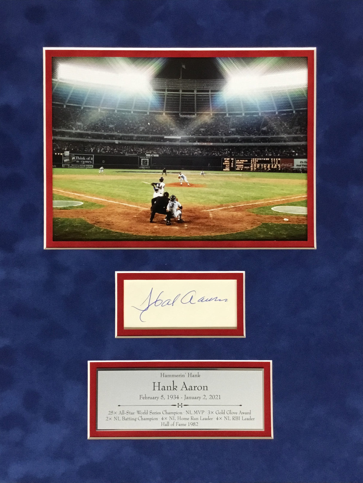 Hank Aaron signed cut