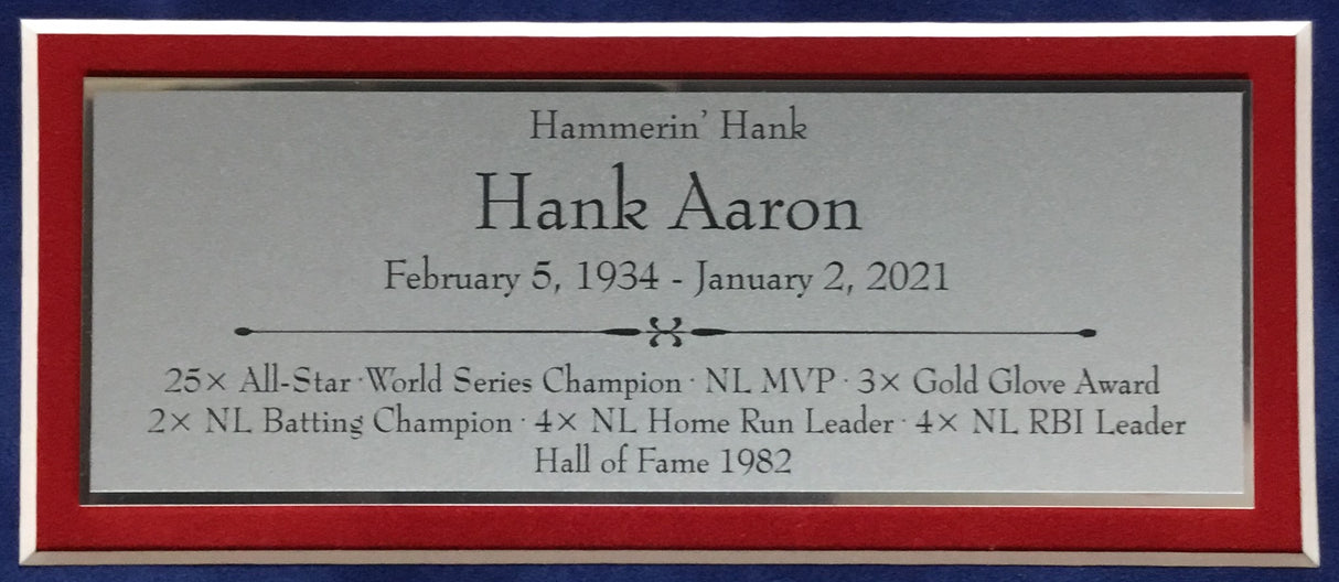 Hank Aaron signed cut