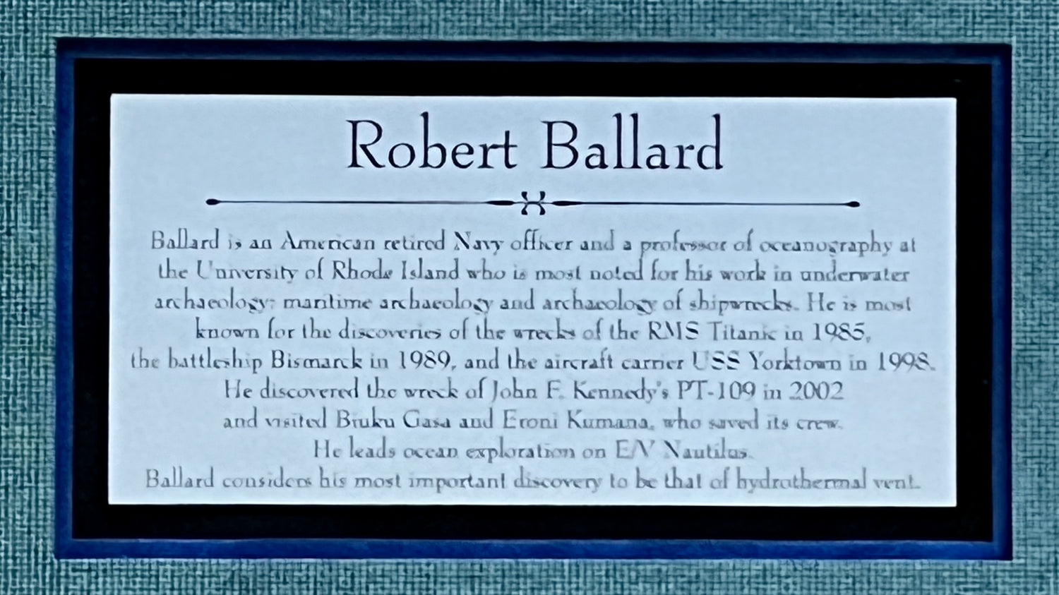 Robert Ballard-Titanic signed cut