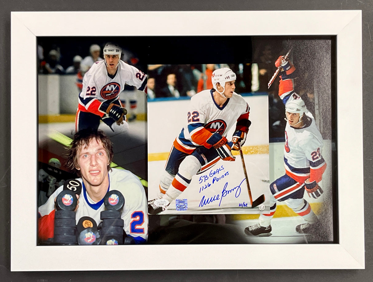 Mike Bossy signed Goals/Points 8x10 photo