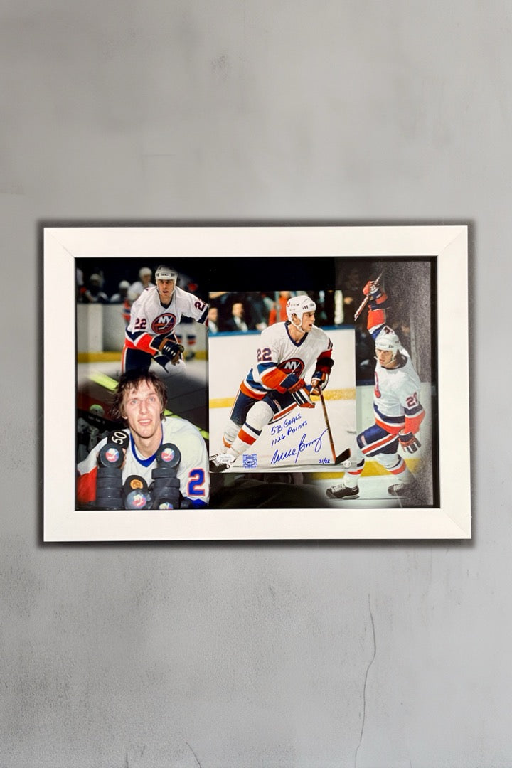 Mike Bossy signed Goals/Points 8x10 photo