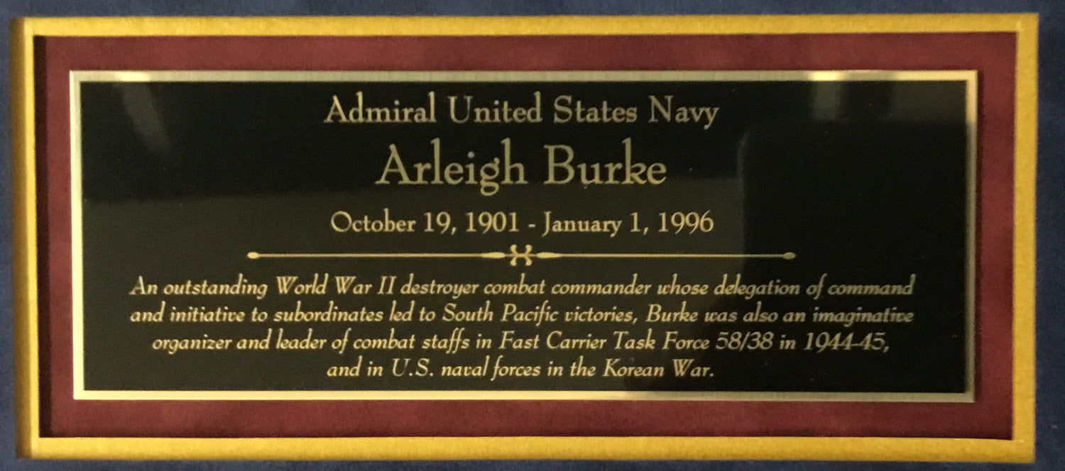 Arleigh Burke-WWII Admiral signed cut