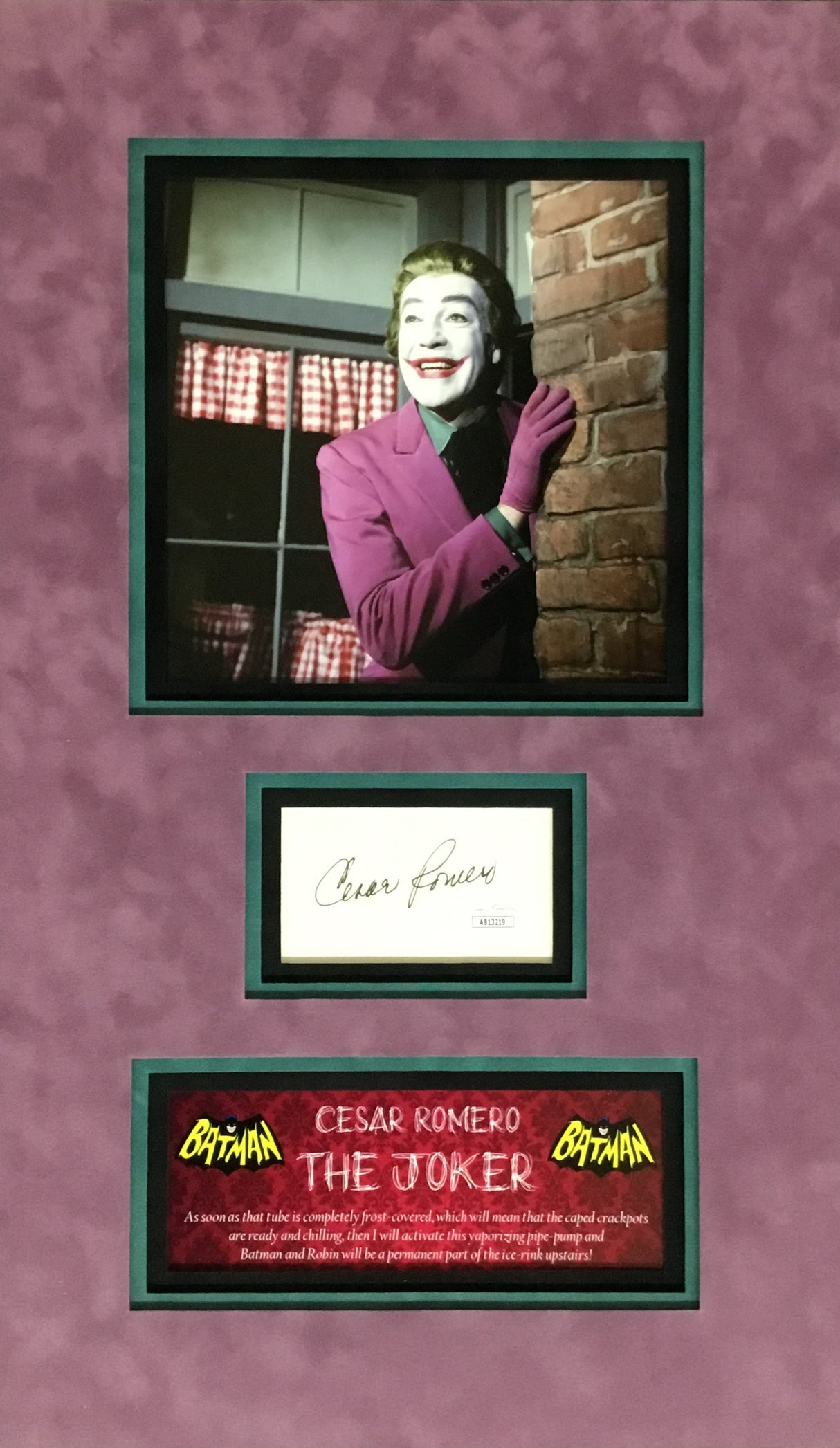Cesar Romero-The Joker signed cut