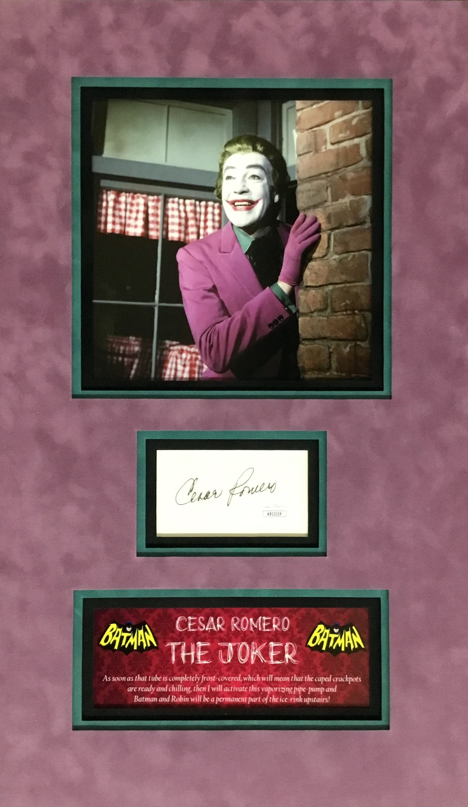 Cesar Romero-The Joker signed cut