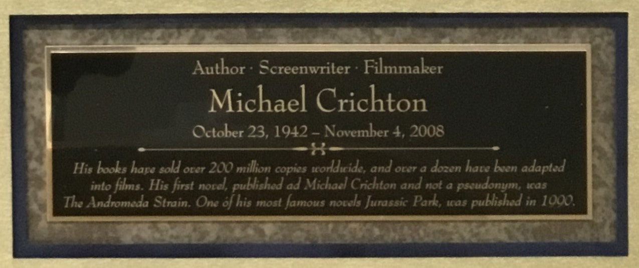 Michael Crichton-Jurassic Park signed cut