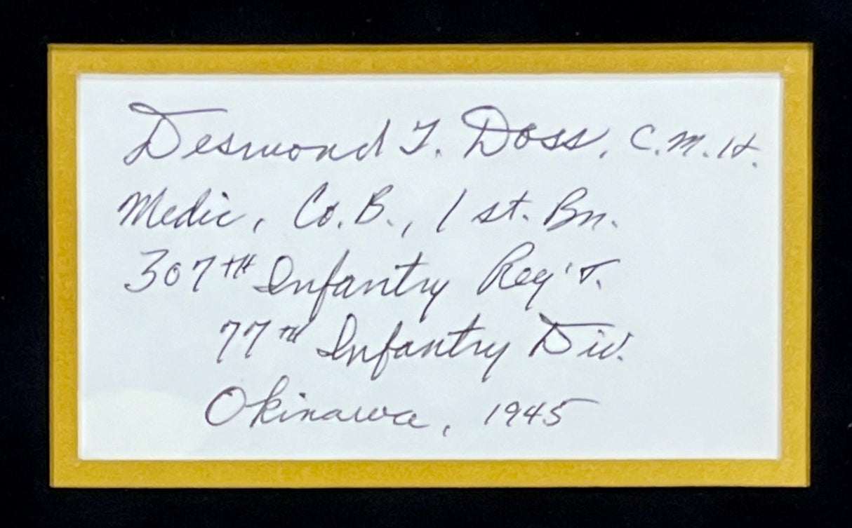 Desmond Doss signed cut