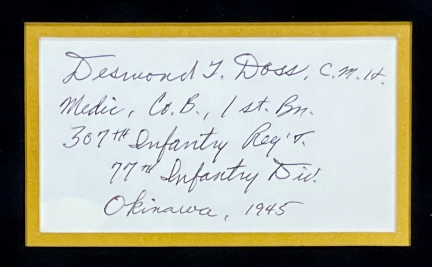Desmond Doss signed cut