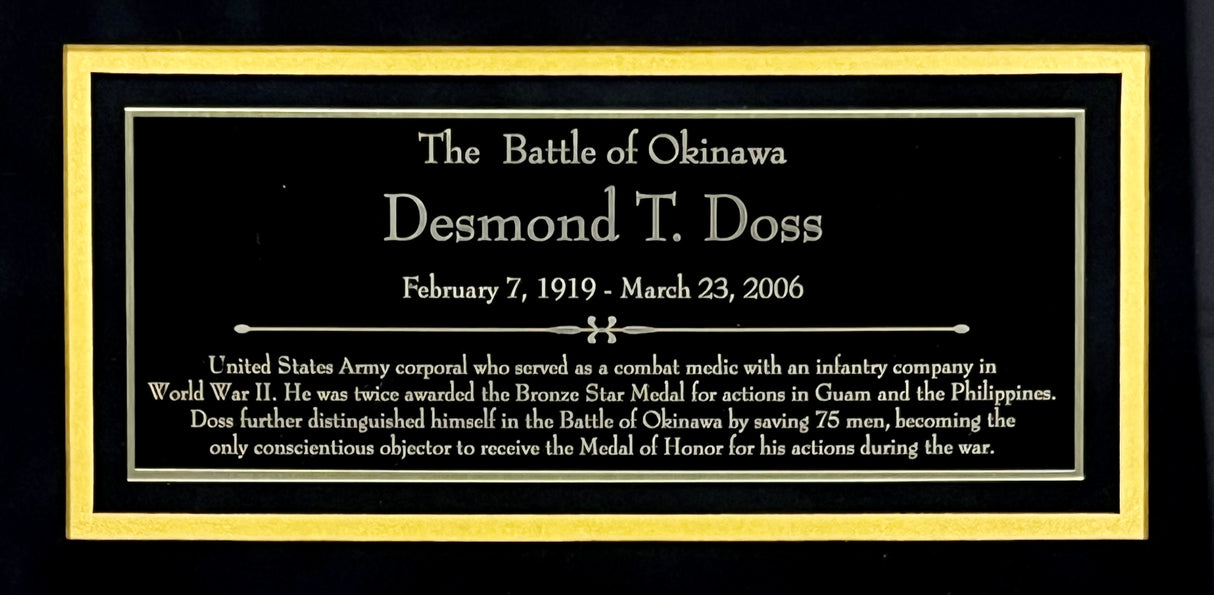 Desmond Doss signed cut