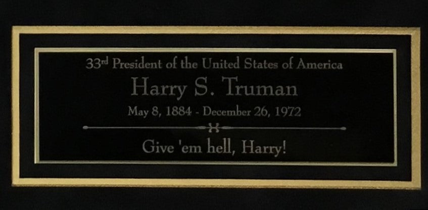 President Harry S Truman Signed 1958 Letter