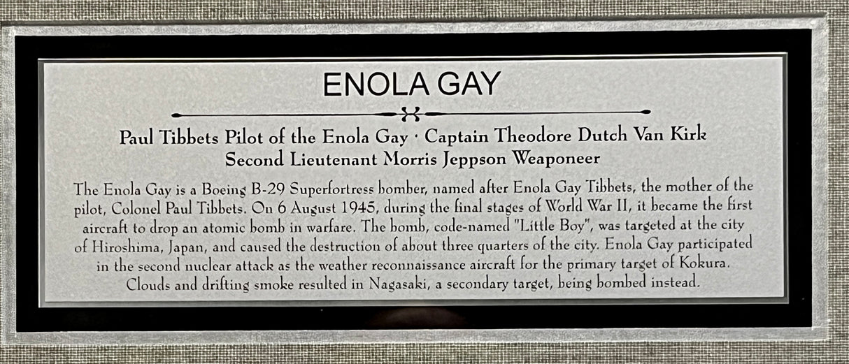 Enola Gay Crew cut signatures
