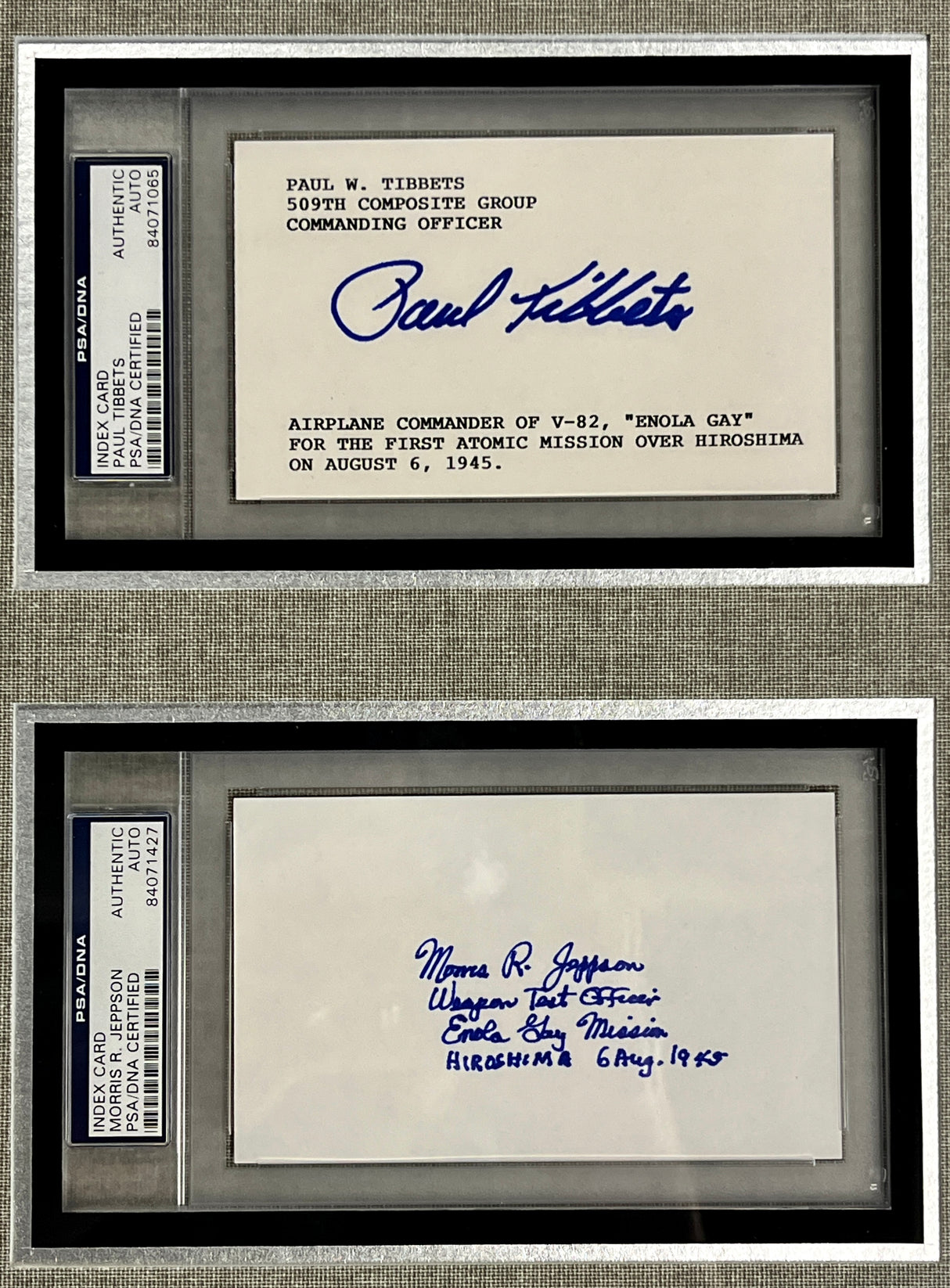 Enola Gay Crew cut signatures