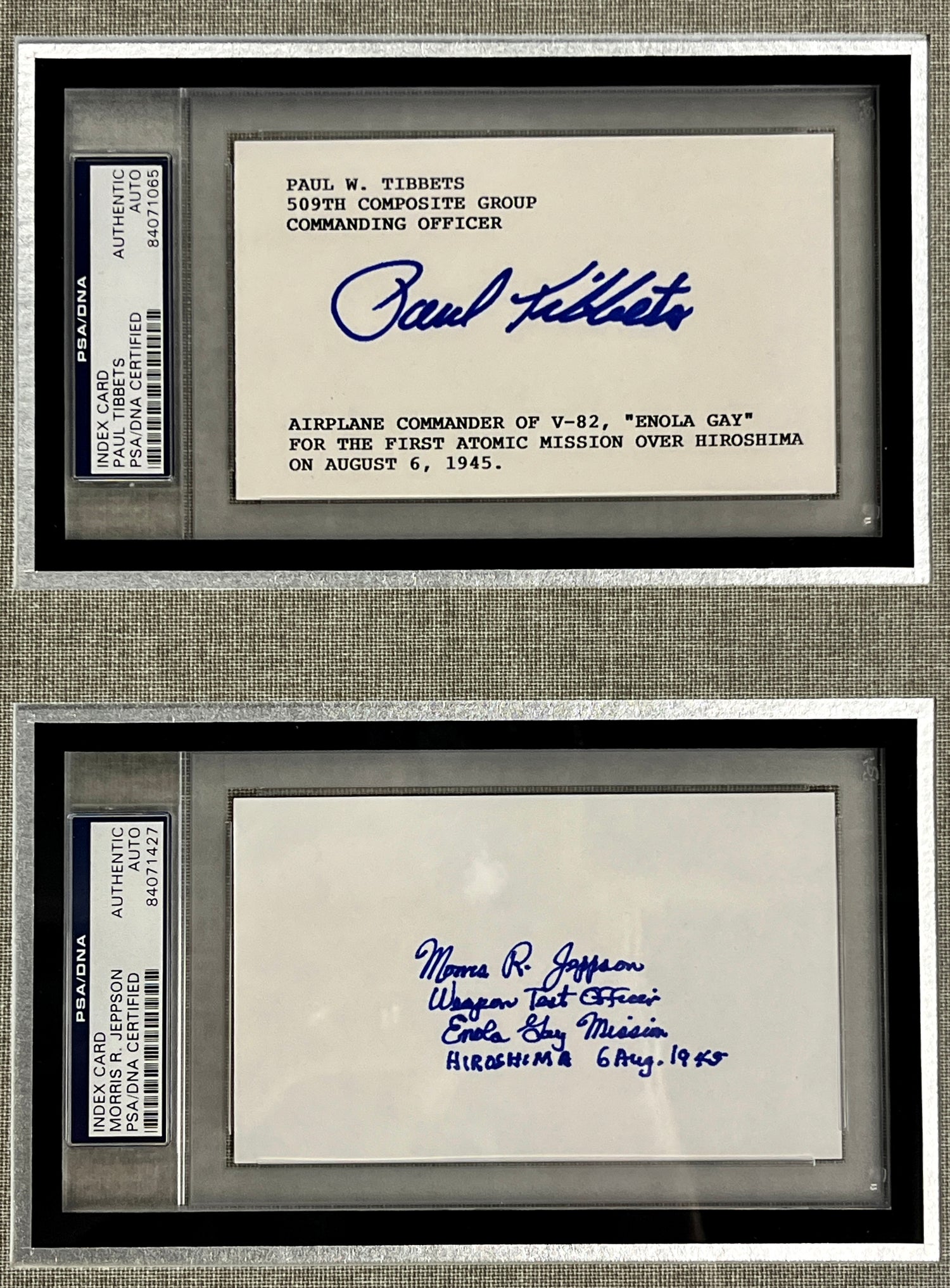 Enola Gay Crew cut signatures