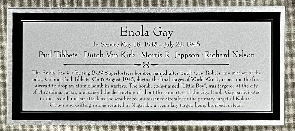 Enola Gay Crew cut signatures