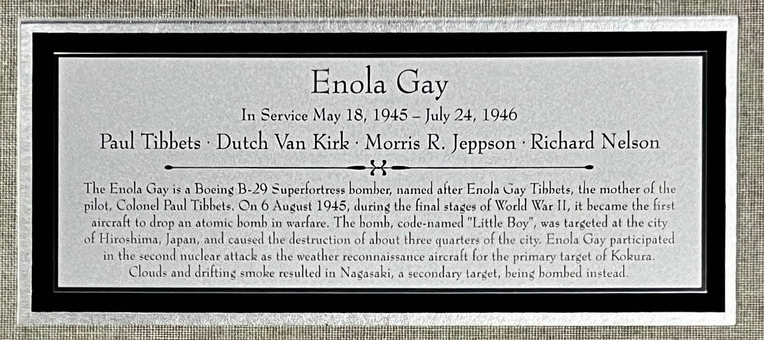 Enola Gay Crew cut signatures