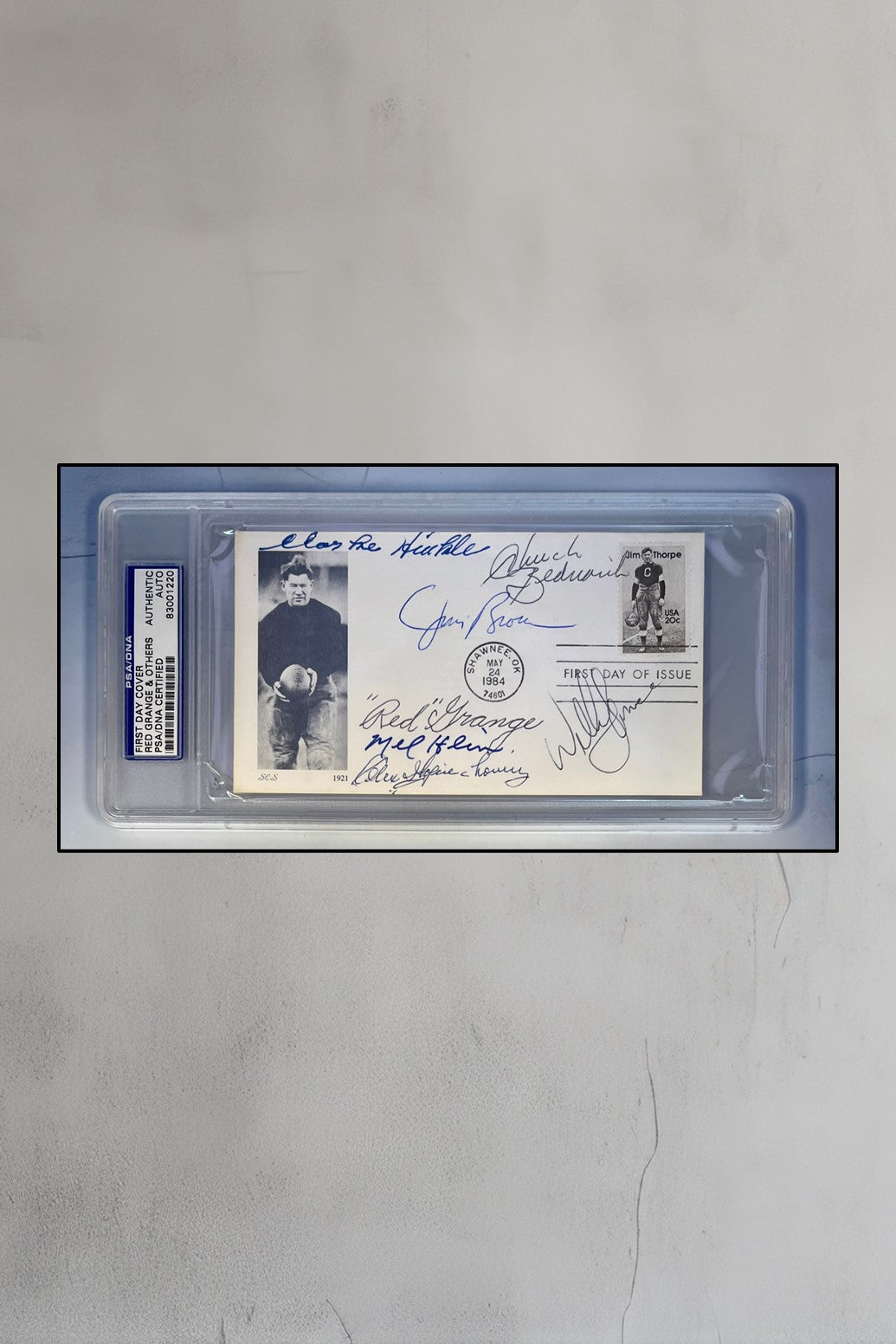 FDC signed by Hall of Famers signed by Brown, Hinkle, Grange, Bednarik, Hein, Wojciechowicz, Lanier-PSA-PSA