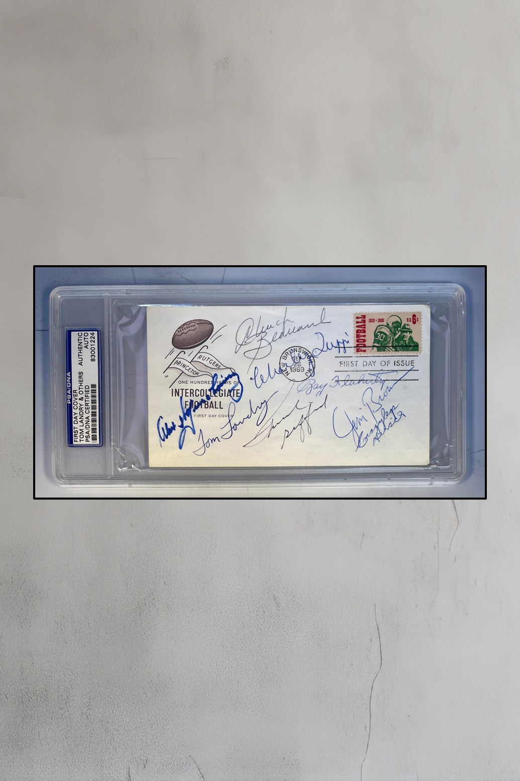 FDC signed by Hall of Famers signed by Brown, Landry, Gifford, Trippi, Hirsch, Flaherty, Bednarik, Wojciechowicz-PSA