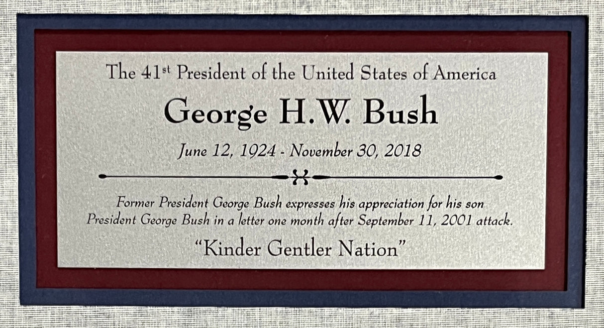 President George H.W. Bush signed letter w/9-11 content