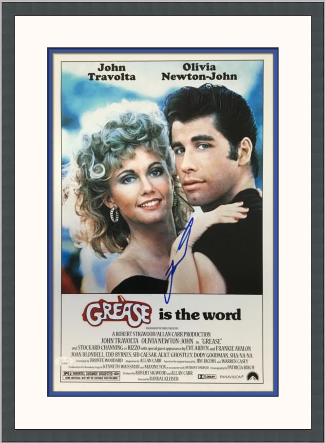 John Travolta Grease Autographed Mini Movie Poster