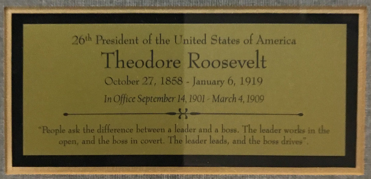 President Theodore Roosevelt Signed The Outlook Letter