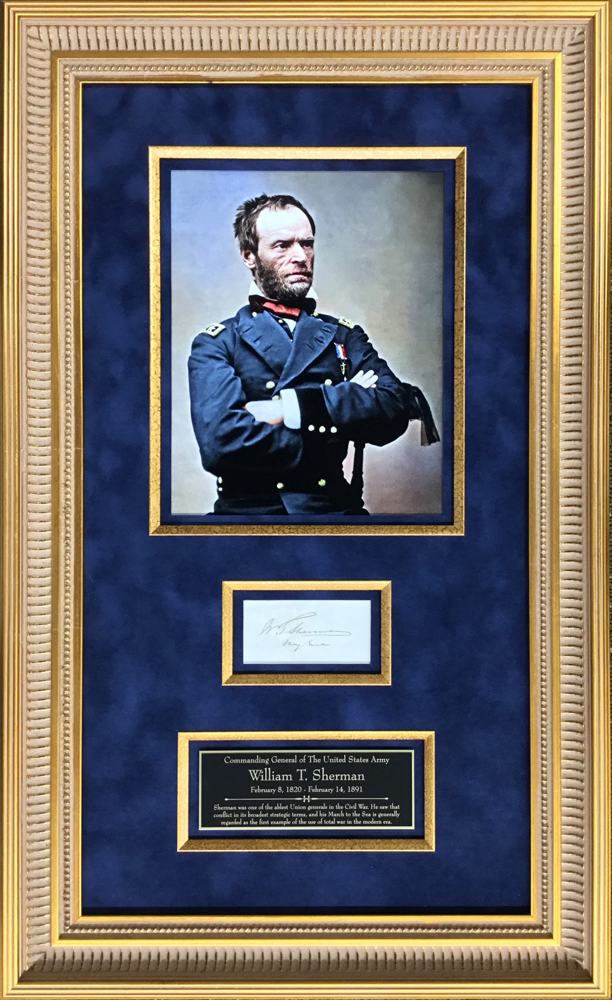 General William T Sherman Signed Cut Signature