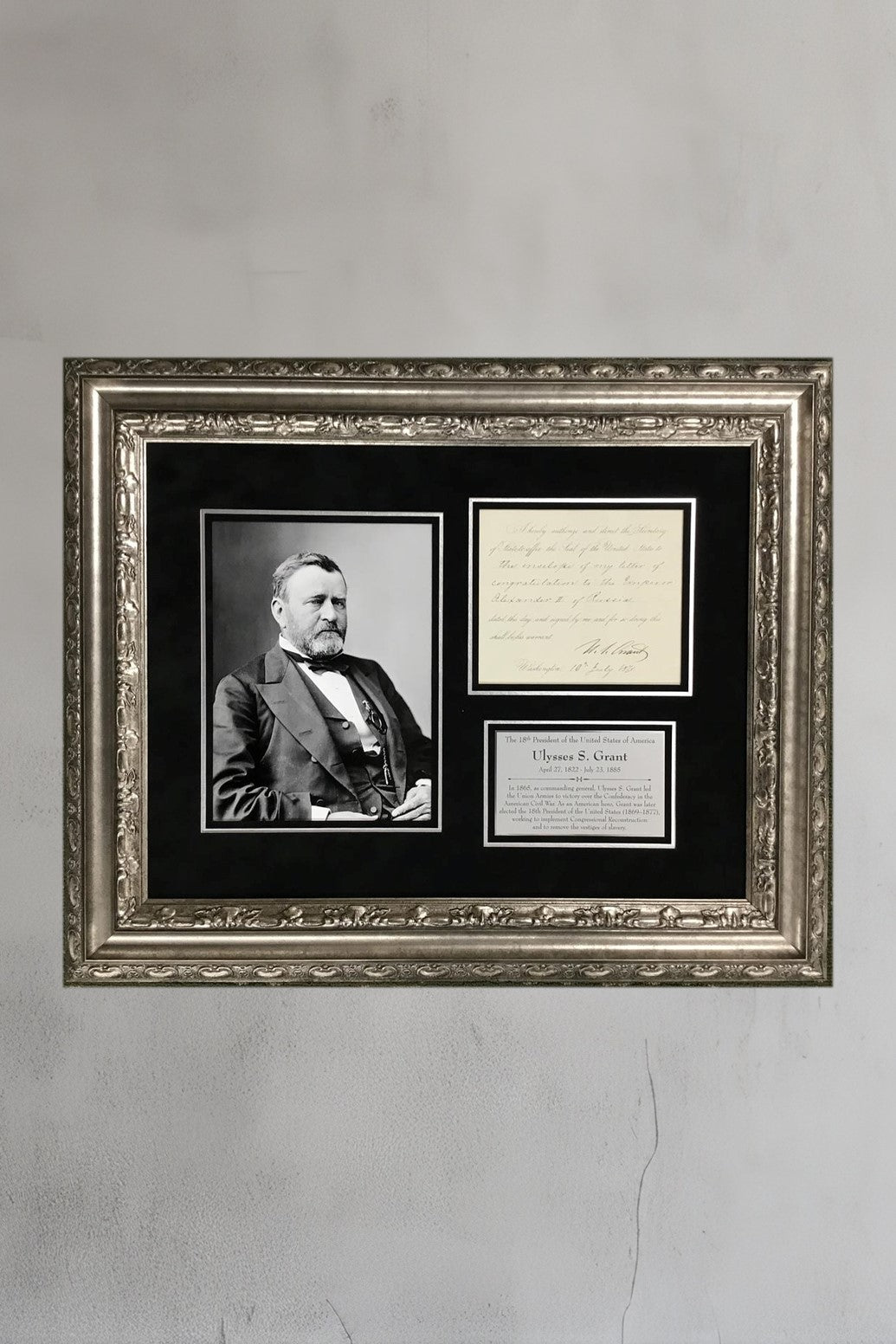 President Ulysses S Grant Signed Letter - Congratulating Emperor Alexander II of Russia