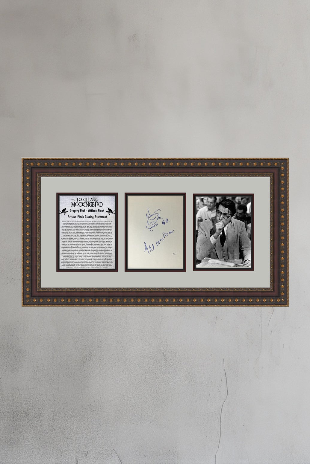 Gregory Peck To Kill a Mockingbird Signed Display