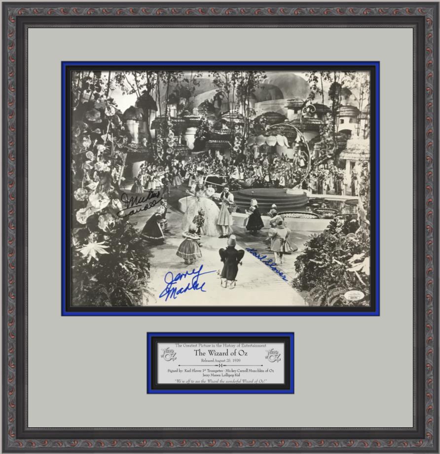 Wizard of OZ Signed by 3 Munchkins  Yellow Brick Road