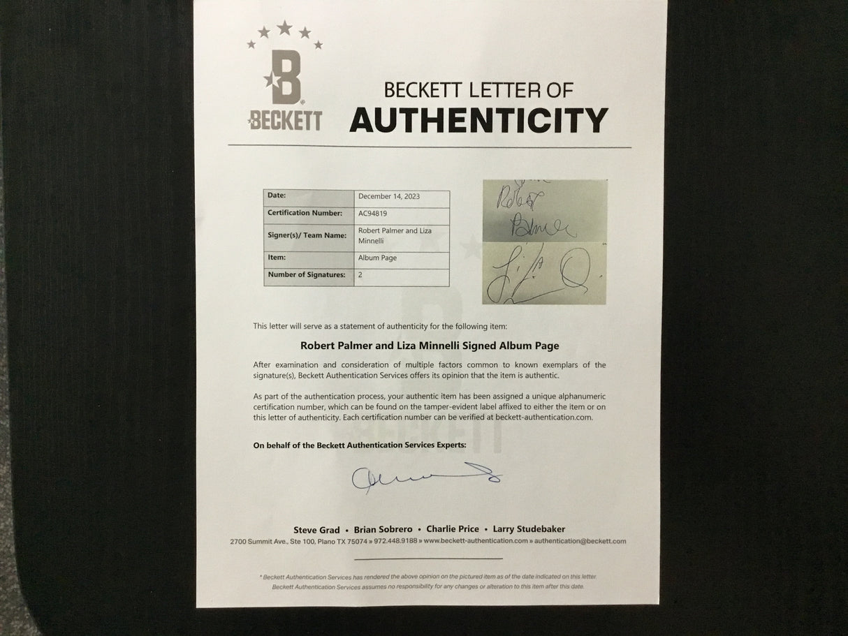 Robert Palmer Signed Cut