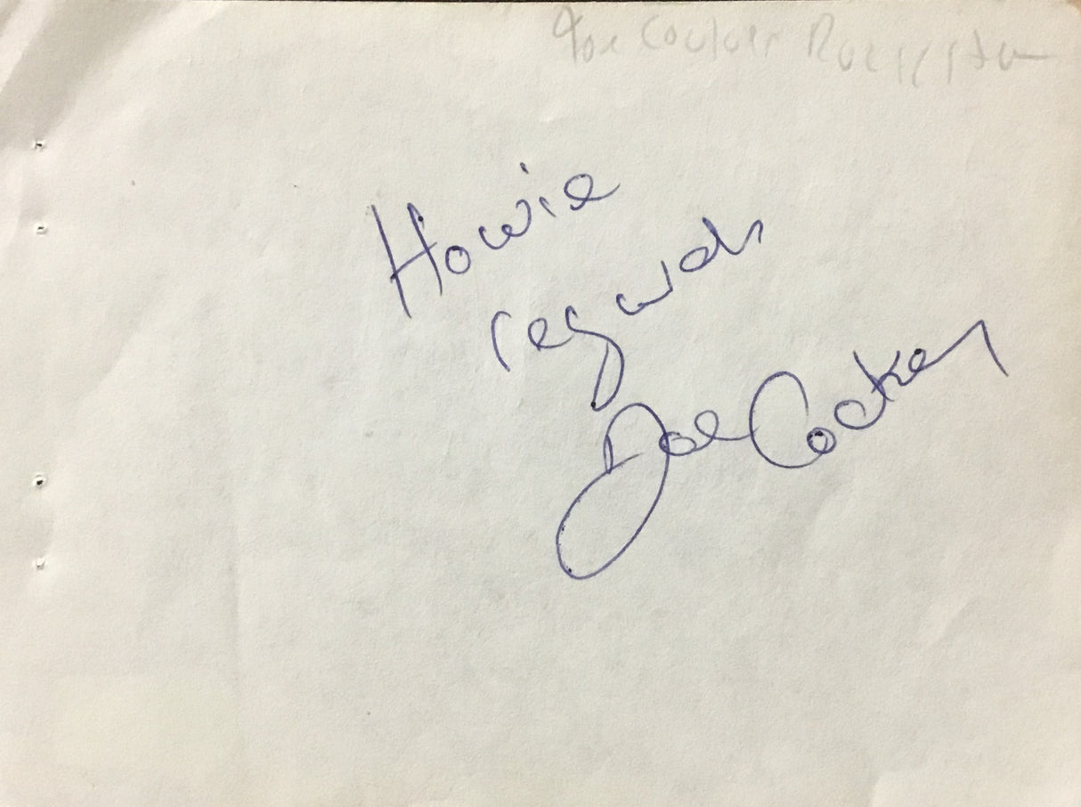 Joe Cocker Black & White Signed Cut