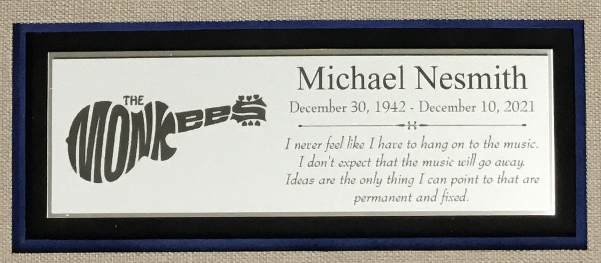 Michael Nesmith The Monkees Signed Cut