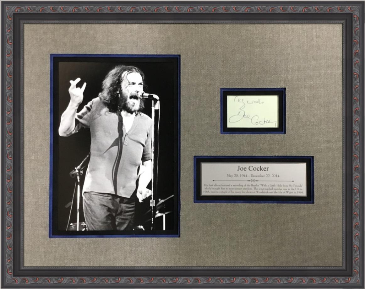 Joe Cocker Black & White Signed Cut