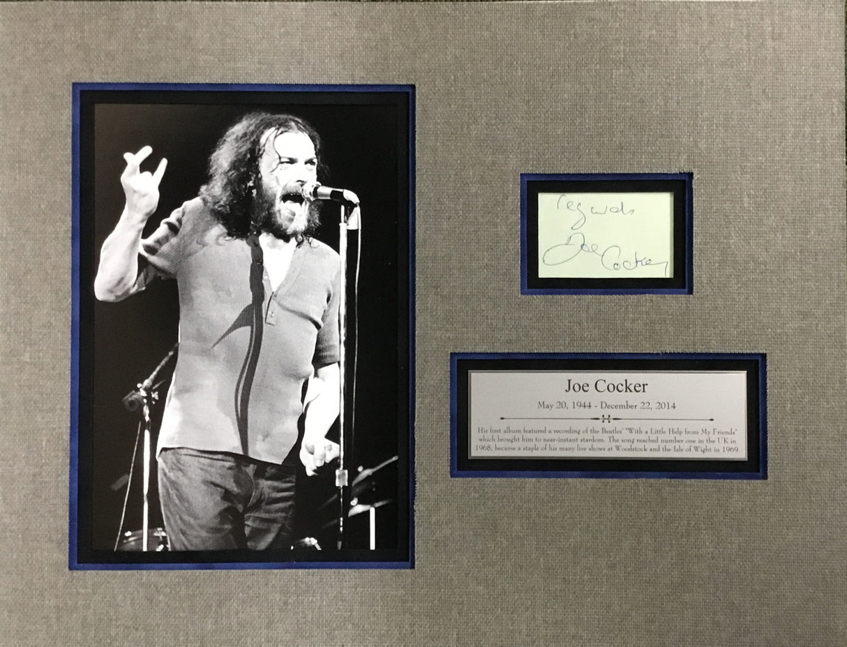Joe Cocker Black & White Signed Cut