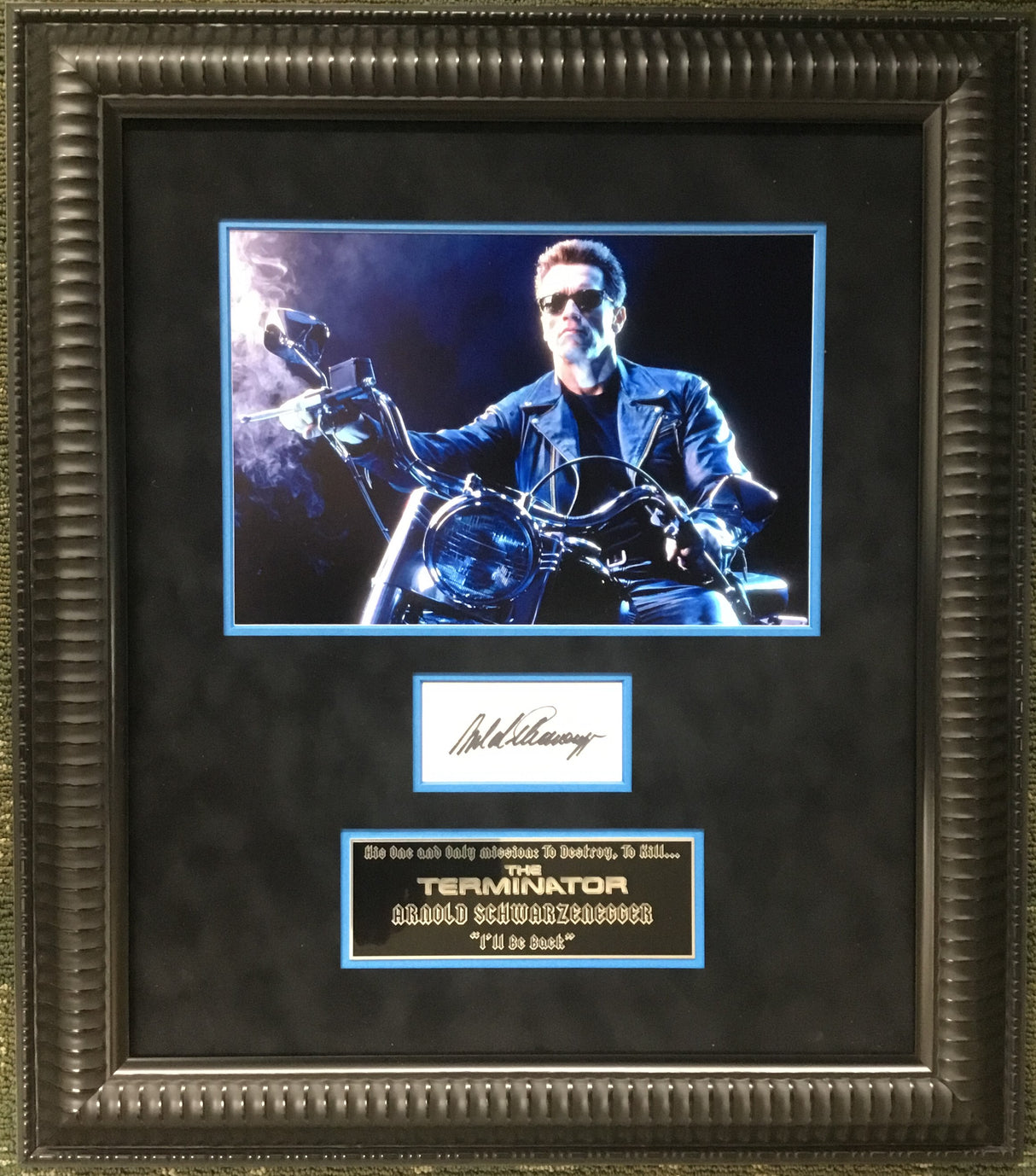 Arnold Schwarzenegger Terminator Signed Cut Motorcycle