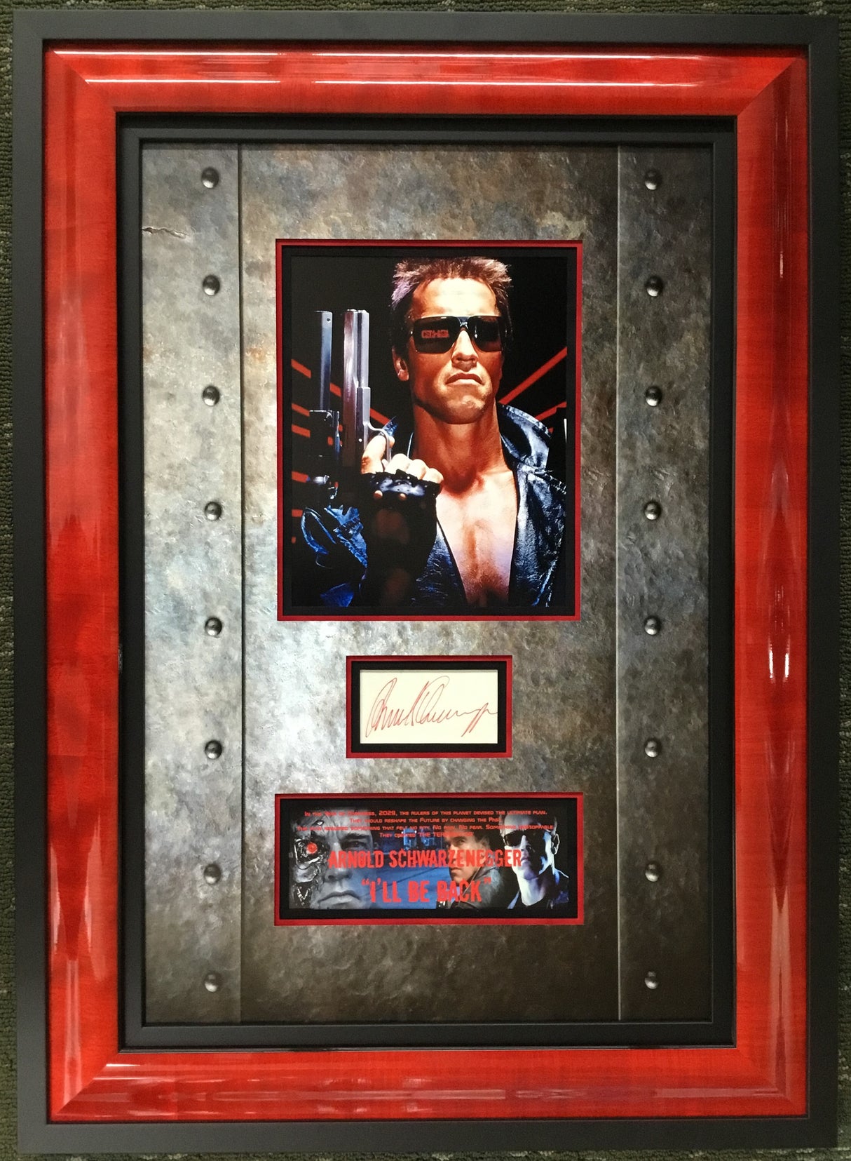 Arnold Schwarzenegger Signed Cut The Terminator I