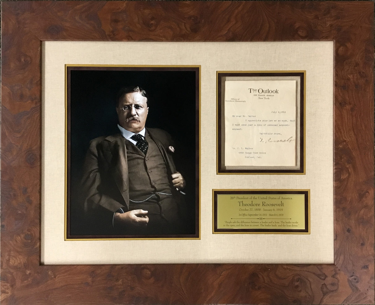 President Theodore Roosevelt Signed The Outlook Letter