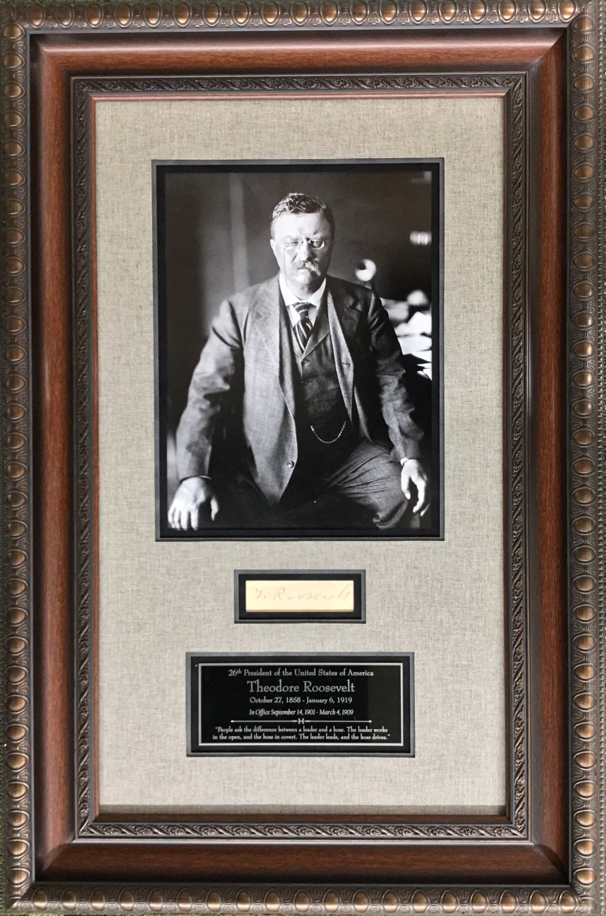 President Theodore Roosevelt Cut Signature
