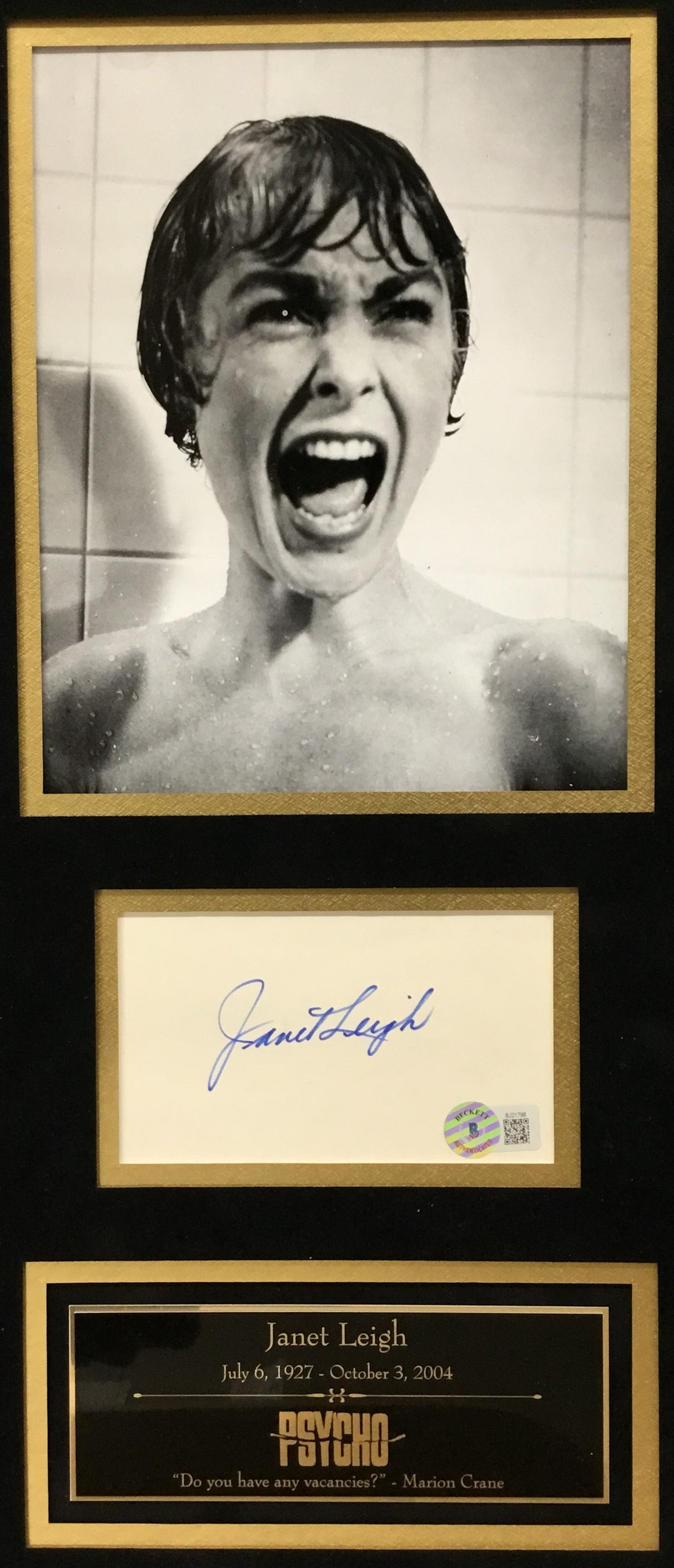Janet Leigh-Psycho  signed cut