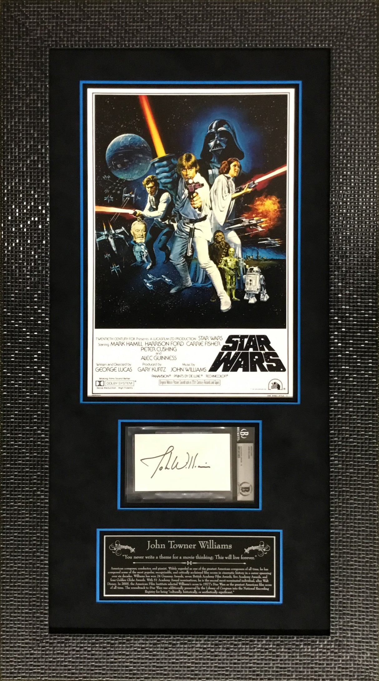 John Williams Composer Star Wars Signed Display