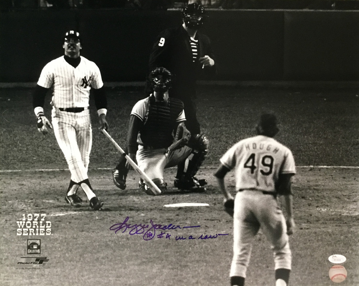 Reggie Jackson signed "4 in a Row" 16x20 photo