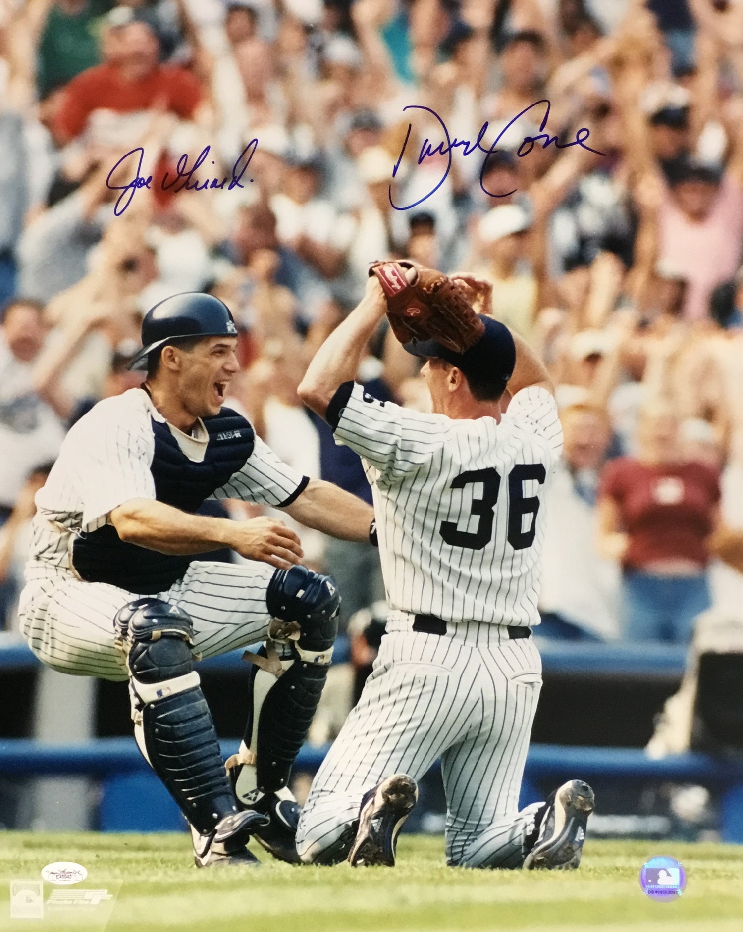 David Cone/Joe Girardi signed perfect game 16x20 photo