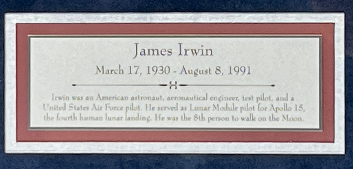 Jim Irwin d.1991 signed cut display